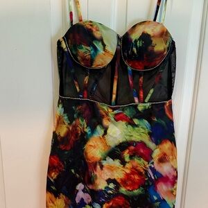 Morgan Floral Diamante mini dress size L